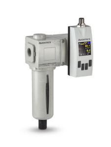 Figure 1: While traditional I/O signals remain important, many newer field devices like this Emerson Aventics AF2 Series flow sensor can provide significant bidirectional operating, configuration, and diagnostic information using IO-Link.