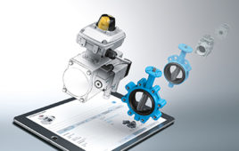 Quick and easy online configuration for quarter turn actuators – the KDFP. Festo also offers the KVZA for configuring butterfly valves and the KVZB for ball valves.